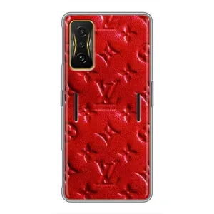 Текстурный Чехол Louis Vuitton для Поко Ф4 GT (Красный ЛВ)