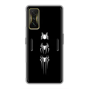 Чехол Супергерой Человека Паука на Xiaomi POCO F4 GT (Лого паука)