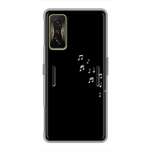 Чехол с картинками на черном фоне для Xiaomi POCO F4 GT (Ноты)