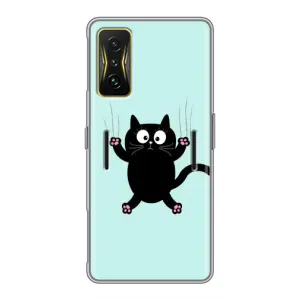 Силиконовый чехол с котиком для Xiaomi POCO F4 GT (Падающий кот)