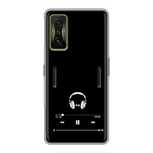 Чехол с картинками на черном фоне для Xiaomi POCO F4 GT (Плеер)