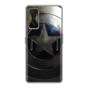 Чехол с Щитом Капитана Америки на Xiaomi POCO F4 GT (Ретро Щит Капитана)