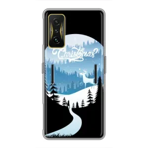 Силиконовый бампер на рождество для Xiaomi POCO F4 GT (Рождественский Олень)