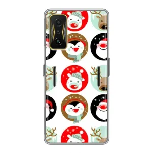 Силиконовый бампер на рождество для Xiaomi POCO F4 GT (Рождественский принт)