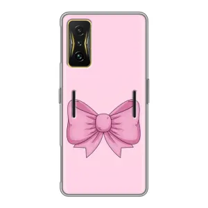 Чехол банты для Xiaomi POCO F4 GT (Розовый бантик)