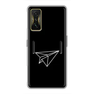 Чехол с картинками на черном фоне для Xiaomi POCO F4 GT (Самолетик)