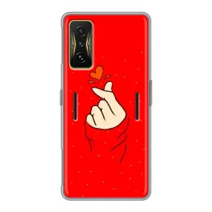 Чехлы (Знак сердечка) на Xiaomi POCO F4 GT (Сердце на красном)