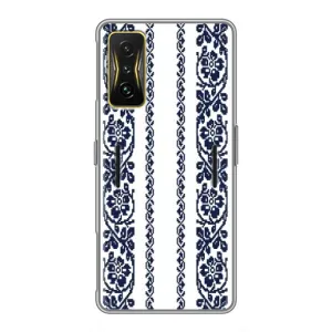 Силиконовый Чехол на Xiaomi POCO F4 GT с картинкой Вышиванки (Синяя вышиванка)