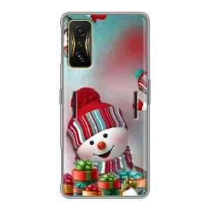 Чехлы на Новый Год Xiaomi POCO F4 GT (Снеговик в шапке)