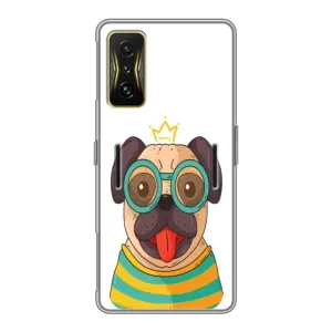 Бампер для Xiaomi POCO F4 GT с картинкой "Песики" (Собака Король)