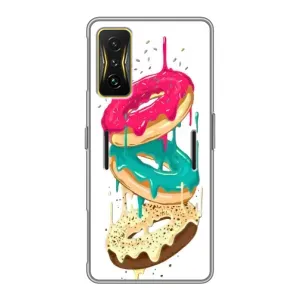 Чехол с изображением вкусной еды для Xiaomi POCO F4 GT (Сочные пончики)