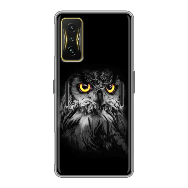 Чехол с рисунком «Сова на чёрном» для Xiaomi POCO F4 GT Чехол с рисунком «Сова на чёрном» для Xiaomi POCO F4 GT