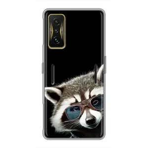 Силиконовый Чехол с Енотами на Xiaomi POCO F4 GT (Стильный Енот)