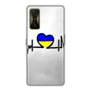 Силиконовый Чехол на Xiaomi POCO F4 GT (Я-Украина) (Украинская кардиограмма)