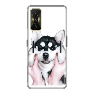 Бампер для Xiaomi POCO F4 GT с картинкой "Песики" (Собака Хаски)