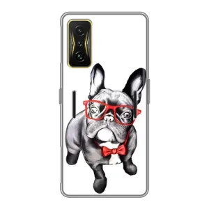 Бампер для Xiaomi POCO F4 GT с картинкой "Песики" (В очках)