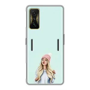 Силіконовый Чохол на Xiaomi POCO F4 GT з картинкой Модных девушек (В шапці)