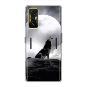 Чехол с Волком на Xiaomi POCO F4 GT (Волк и луна)