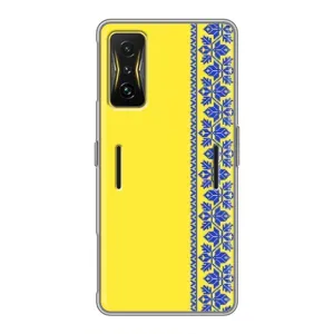 Силиконовый Чехол на Xiaomi POCO F4 GT (Вышиванка на желтом)