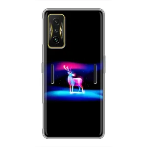 Силиконовый бампер с картинкой животных для Xiaomi POCO F4 GT (Яркий олень)