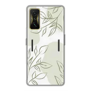 Чехол цветочный дизайн для Xiaomi POCO F4 GT (Зелёный дизайн)