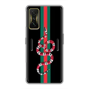 Чехлы Бренд GUCCI для Xiaomi POCO F4 GT (Змей Гуччи)