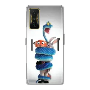 Силиконовый чехол с принтом Зоотрополіс для Xiaomi POCO F4 GT (Змея Зоо)