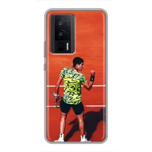 Чехлы с принтом Спортивная тематика для Xiaomi POCO F5 Pro (Алькарас Теннисист)
