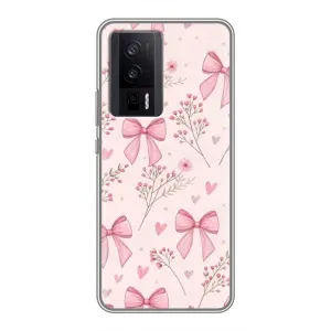 Чехол банты для Xiaomi POCO F5 Pro (Банты с цветами)