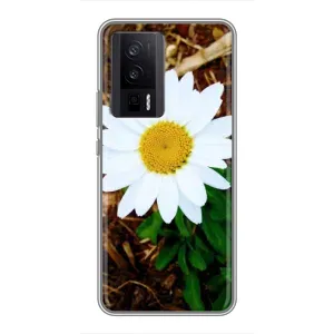 Чехол с ромашками на Xiaomi POCO F5 Pro (Белая ромашка)