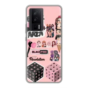 Чехлы с картинкой для Xiaomi POCO F5 Pro (BLACK PINK коллаж)