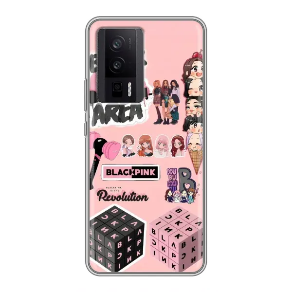 Чехол с рисунком «BLACK PINK коллаж» для Xiaomi POCO F5 Pro Чехол с рисунком «BLACK PINK коллаж» для Xiaomi POCO F5 Pro