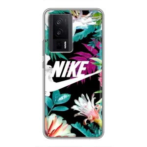 Силіконовый Чохол на Xiaomi POCO F5 Pro з картинкою НАЙК (Квітковий Nike)