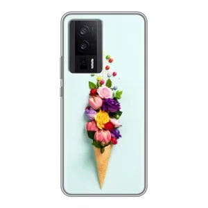 Чехлы с тематикой "ЦВЕТЫ" на Xiaomi POCO F5 Pro (Цветок-мороженное)