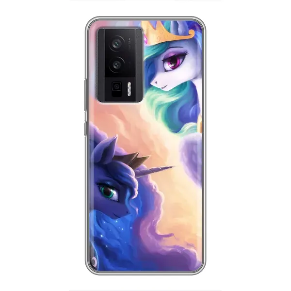 Чехол с рисунком «Единорожки на тучках» для Xiaomi POCO F5 Pro Чехол с рисунком «Единорожки на тучках» для Xiaomi POCO F5 Pro