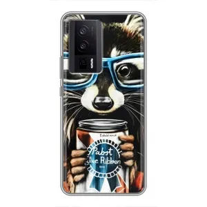 Силіконовий Чохол з Энотами на Xiaomi POCO F5 Pro (Єнот в окулярах)