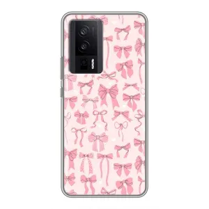 Чехол банты для Xiaomi POCO F5 Pro (Фон бантики)