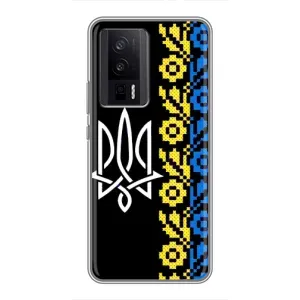 Силиконовый Чехол на Xiaomi POCO F5 Pro (Герб и вышыванка)