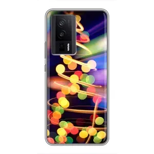 Чохол новорічна ялинка на Xiaomi POCO F5 Pro (Гірлянди)