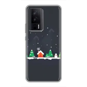 Силіконовий бампер на різдво для Xiaomi POCO F5 Pro (Місто зимове)
