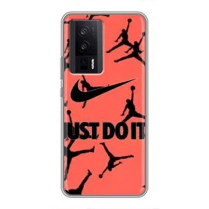 Силіконовый Чохол Nike Air Jordan на Поко Ф5 Про (Just Do It)