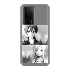 Чехол с персонажами АНИМЕ на Xiaomi POCO F5 Pro (Кирито-Асуна)