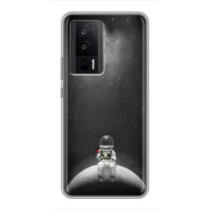 Силиконовый Чехол с принтом "Космонавты" на Xiaomi POCO F5 Pro (Космонавт романтик)