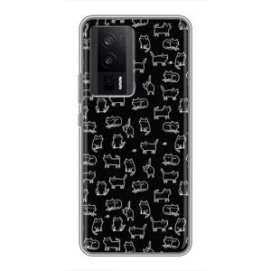 Чохол на тематику: Коти для Xiaomi POCO F5 Pro (Котики на чорному)