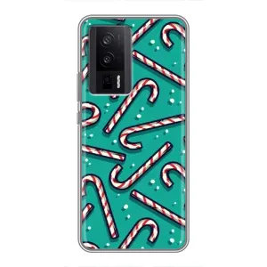 Силіконовий бампер на різдво для Xiaomi POCO F5 Pro (Льодяники)