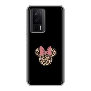 Чехол с леопардовым принтом на Xiaomi POCO F5 Pro (Леопардовая Минни)