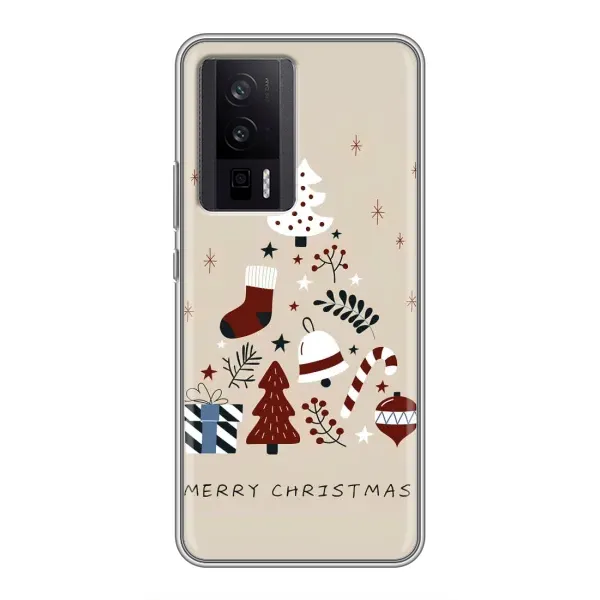 Чехол с рисунком «Merry Christmas» для Xiaomi POCO F5 Pro Чехол с рисунком «Merry Christmas» для Xiaomi POCO F5 Pro