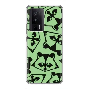 Силіконовий Чохол з Энотами на Xiaomi POCO F5 Pro (Мордочки Єнота)
