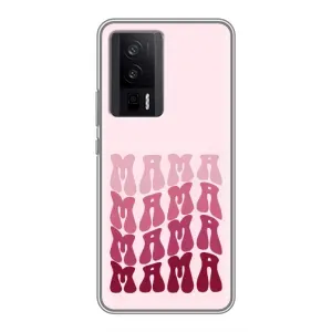 Чехлы на день мамы для Поко Ф5 Про (Надпись мама)