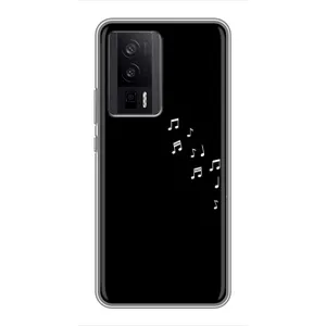 Чохол з картинками на чорному фоні для Xiaomi POCO F5 Pro (Ноти)